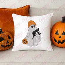 Ghost With Cat Halloween Embroidery Design