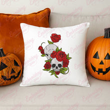 Skull and Roses Halloween Embroidery Design