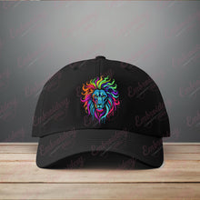 Neon Lion Head Embroidery Design