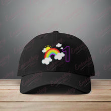 Rainbow Birthday Number 1 Embroidery Design