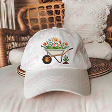 Floral Wheelbarrow Gardening Embroidery Design