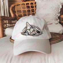 Curious Cat Peeking Embroidery Design