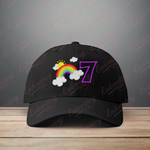 Rainbow Birthday Number 7 Embroidery Design