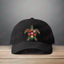 Colorful Botanical See Turtle Embroidery Design