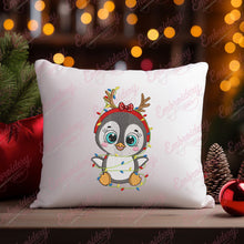 Cute Penguin In Santa Hat Christmas Embroidery Design