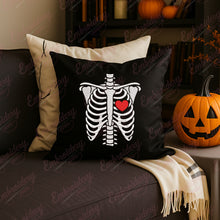 Halloween Skeleton Rib Cage With Heart Embroidery Design