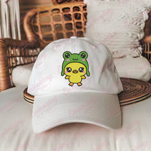 Kawaii Duck Wearing A Frog Hat Embroidery Design