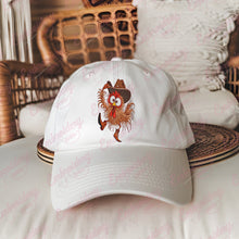 Crazy Chicken Rooster Wearing Cowboy Hat Embroidery Design