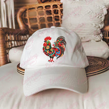 Colorful Floral Rooster Embroidery Design