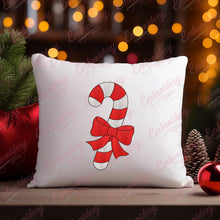 Christmas Candy Cane With Bow Embroidery Design