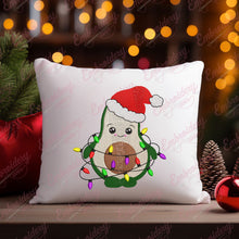 Christmas Avocado With Lights Embroidery Design