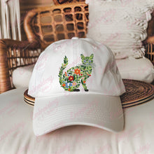 Colorful Botanical Siamese Cat Embroidery Design