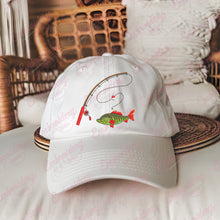 Fishing Rod with Fish Embroidery Design