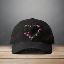 Romantic Heart Flower Embroidery Design