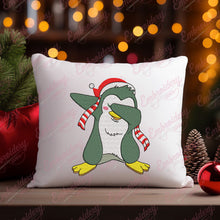 Dabbing Penguin Christmas Embroidery Design