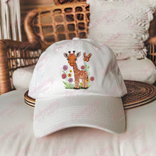 Floral Giraffe with Butterfly Embroidery Design