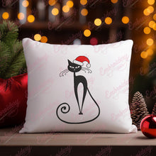 Christmas Black Cat Embroidery Design
