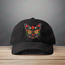 Artistc Floral Cat Head Embroidery Design
