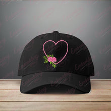 Elegant Heart Flower Embroidery Design
