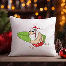 Surfing Santa Christmas Embroidery Design