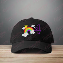 Rainbow Birthday Number 4 Embroidery Design