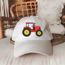 Red Fram Tractor Embroidery Design