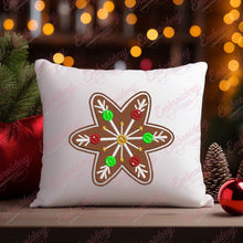 Christmas Gingerbread Snowflake Cookie Embroidery Design