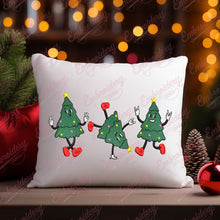 Dancing Christmas Trees Embroidery Design