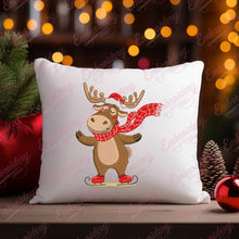 Christmas Moose Skating Embroidery Design
