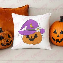 Halloween Pumpkin Girl With Witch Hat Embroidery Design