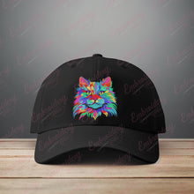 Colorful Splashes Cat Embroidery Design