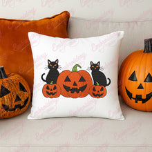 Halloween Black Cat On Pumpkin Embroidery Design