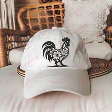 Floral Rooster Embroidery Design