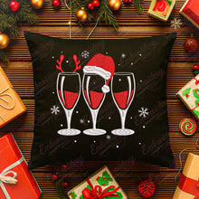 Christmas Wine Glasses with Santa Hat Embroidery Design