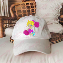 Cute Cheerleader With Pom Pom Embroidery Design