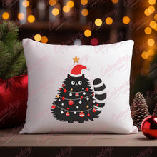 Grumpy Christmas Cat Embroidery Design