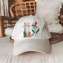Whimsical Cat And Flower Embroidery Design