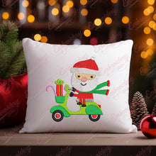 Christmas Santa On Scooter Embroidery Design
