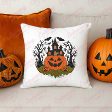 Halloween Pumpkin Haunted Castle Embroidery Design