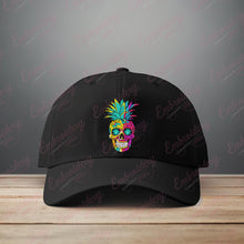 Tropical Pineapple Skull Embroidery Design