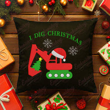 I Dig Christmas Excavator Embroidery Design
