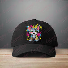 Cat In Splash Of Colors Embroidery Design