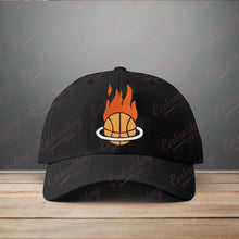 Flaming Basketball Patch Embroidery Design