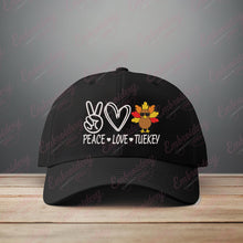 Peace Love Turkey Thanksgiving Embroidery Design