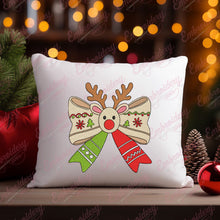 Christmas Reindeer Coquette Bow Embroidery Design