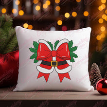 Christmas Santa Bow With Holly Embroidery Design