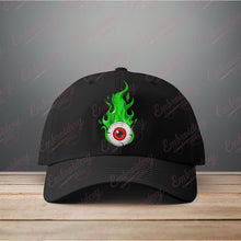 Green Fire Eye Embroidery Design