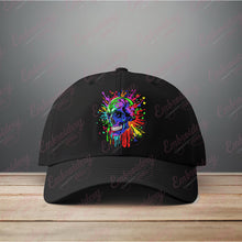 Colorful Skull Face Head Embroidery Design