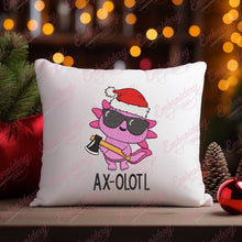Cool Christmas Axolotl With Axe Embroidery Design