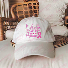 Nobody Fights Alone Breast Cancer Embroidery Design